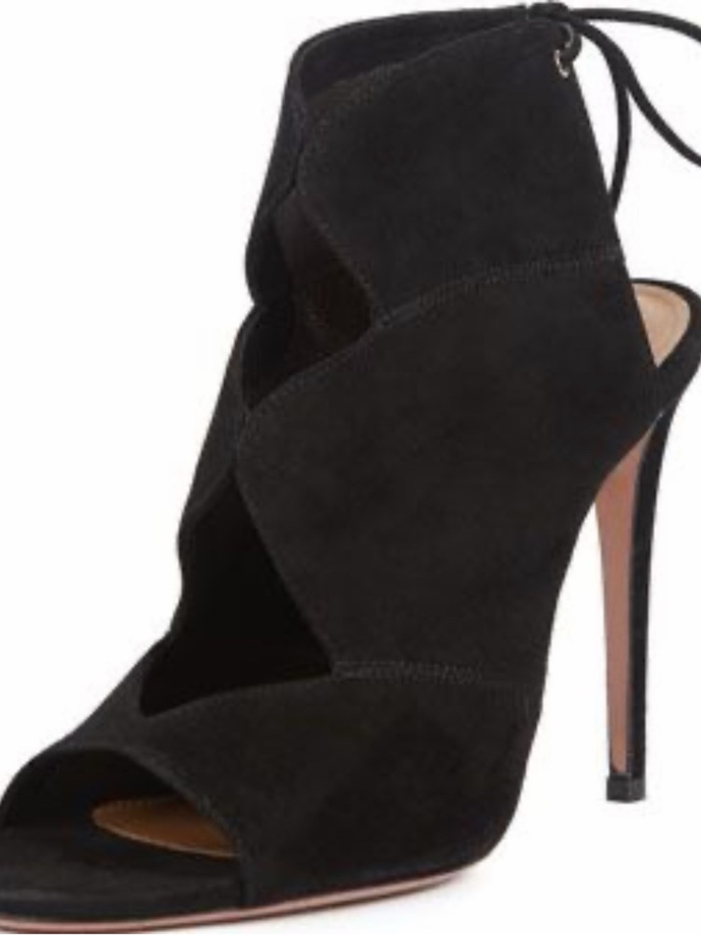 Aquazzura Black Suede Pasadena 105 Sandals Size 39